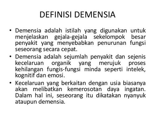 Definisi Demensia dan mana